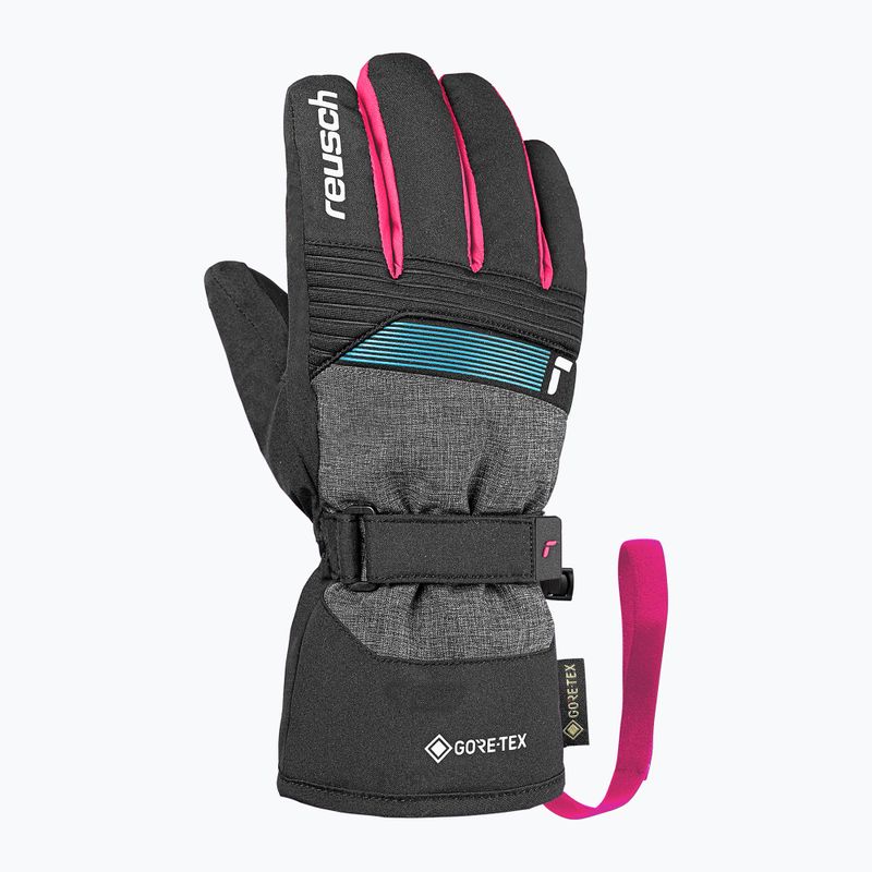 Rękawice narciarskie dziecięce Reusch Rocket GORE-TEX black/black melange/pink glo 3