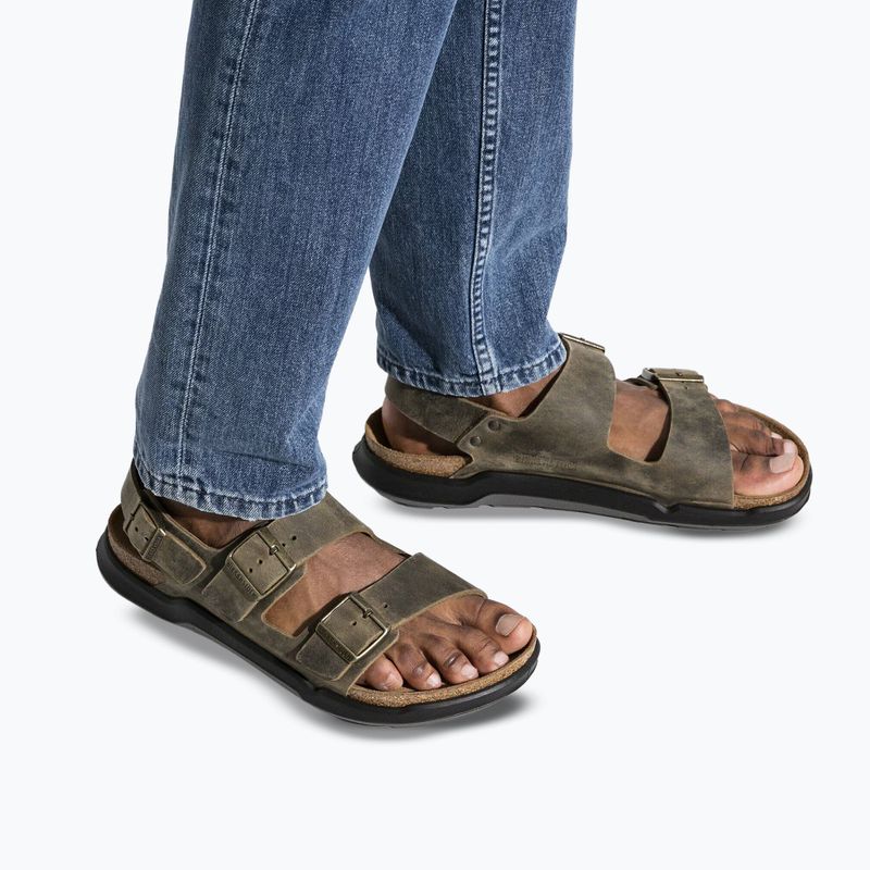 Sandały męskie BIRKENSTOCK Milano Crosstown Oiled Leather Regular faded khaki 8