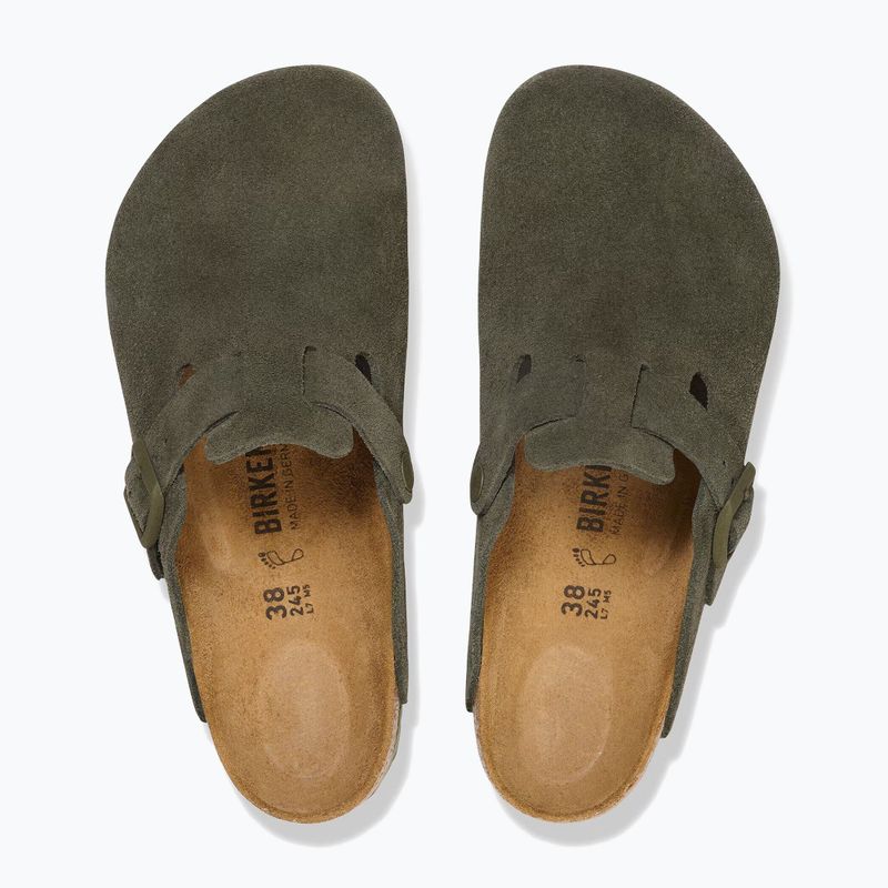 Klapki BIRKENSTOCK Boston Suede Leather Regular thyme 4