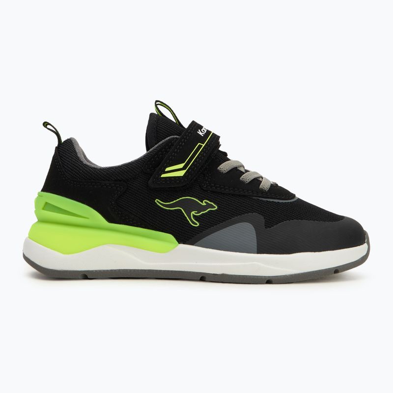 Buty dziecięce KangaROOS KD-Gym EV jet black/neon yellow 2