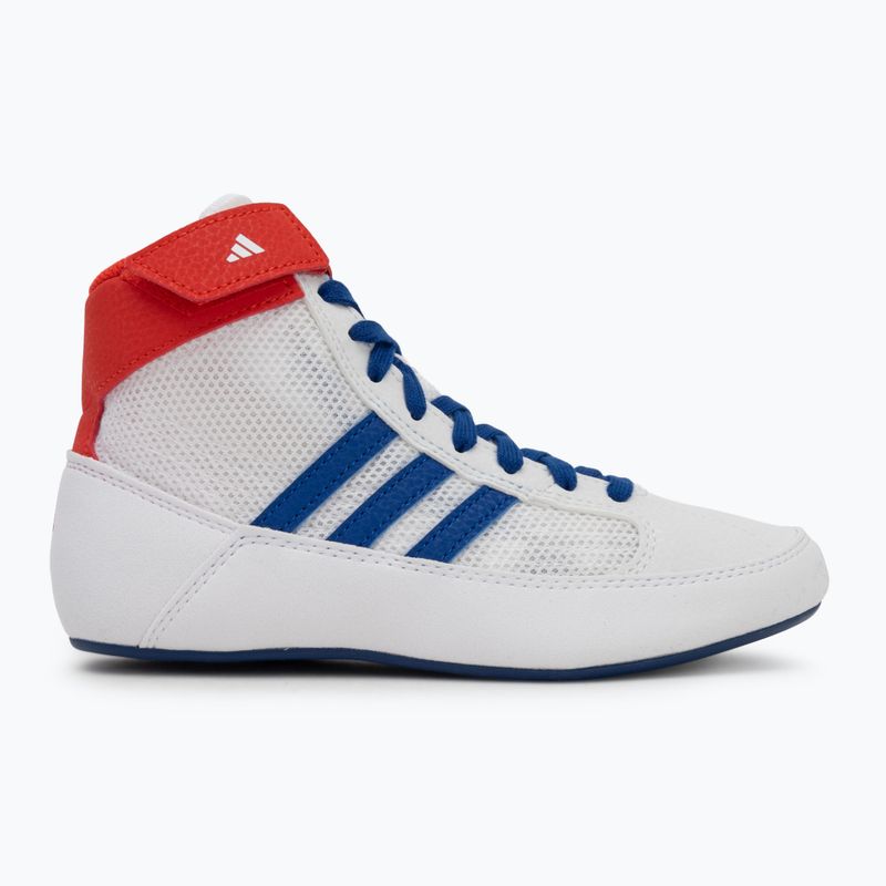 Buty zapaśnicze dziecięce adidas Havoc white blue red 2