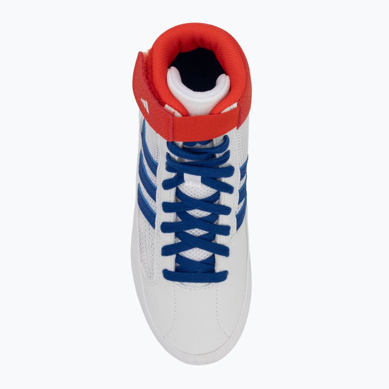 Buty zapaśnicze dziecięce adidas Havoc white blue red 5