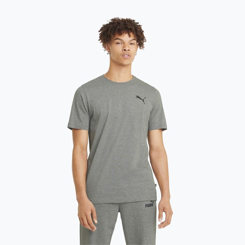 Koszulka męska PUMA Ess Small Logo Tee medium gray heather/medium gray heather/cat