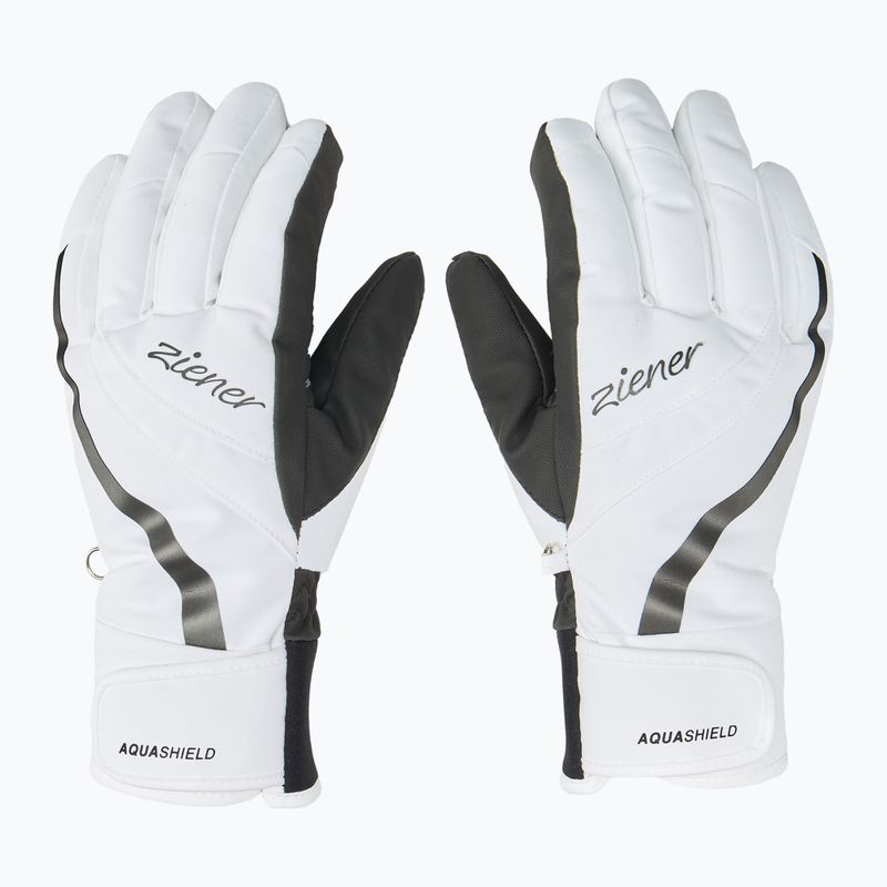 Rękawice narciarskie damskie ZIENER Kitty Aquashield white 3