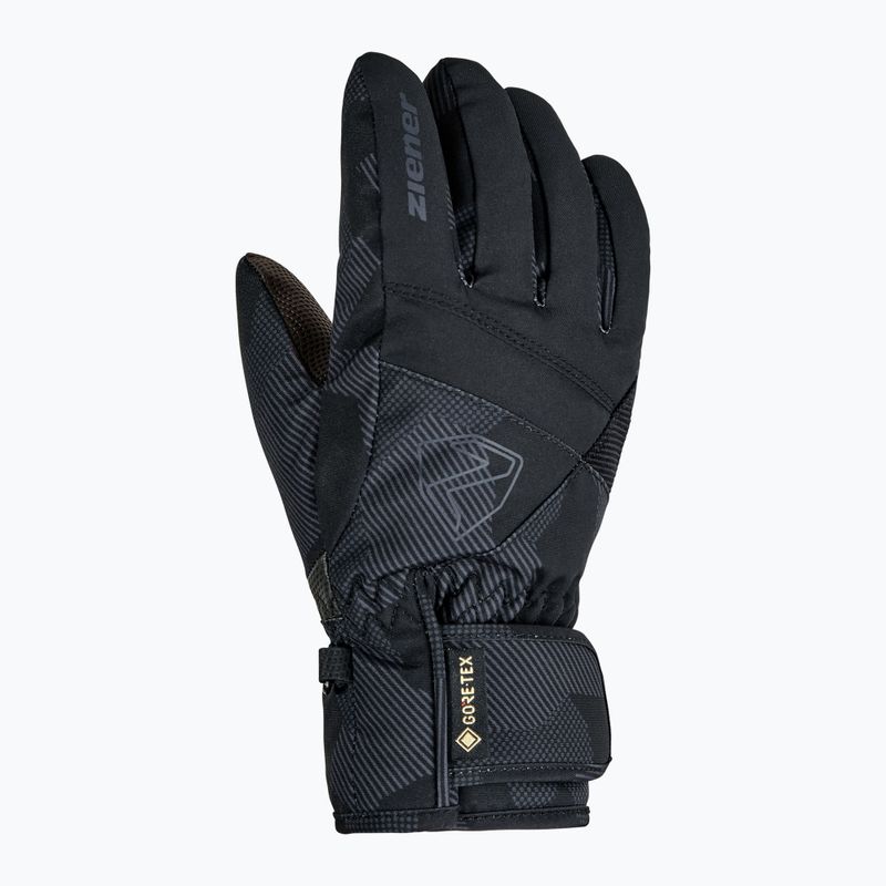 Rękawice narciarskie dziecięce Ziener Leif-Z GTX black/gray ink camo 2