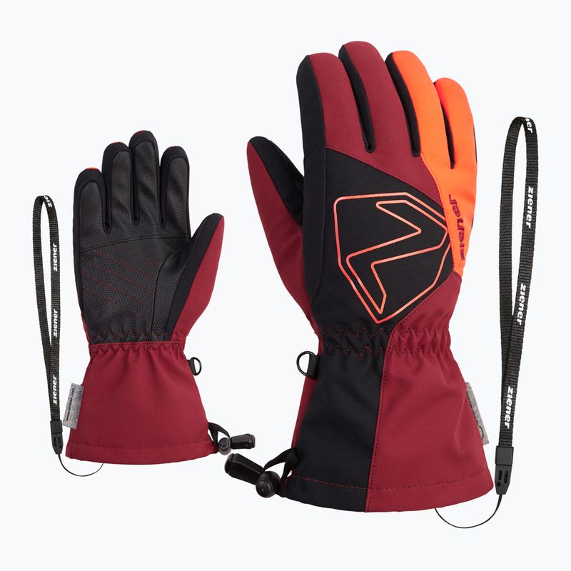 Rękawice narciarskie dziecięce ZIENER Laval Aquashield AW red cabin 6