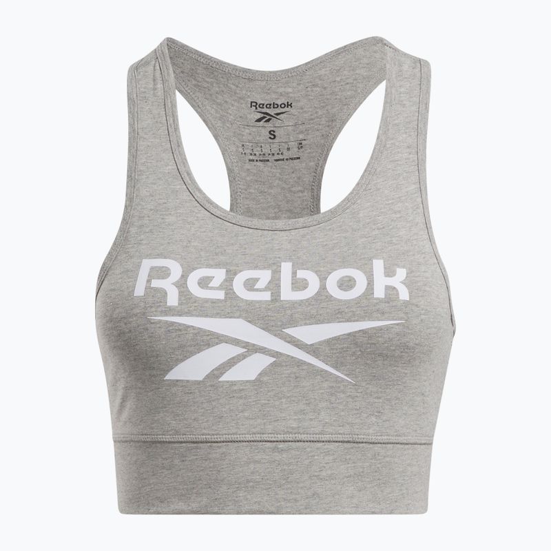Biustonosz treningowy damski Reebok Identity Big Logo medium grey heather/white 4