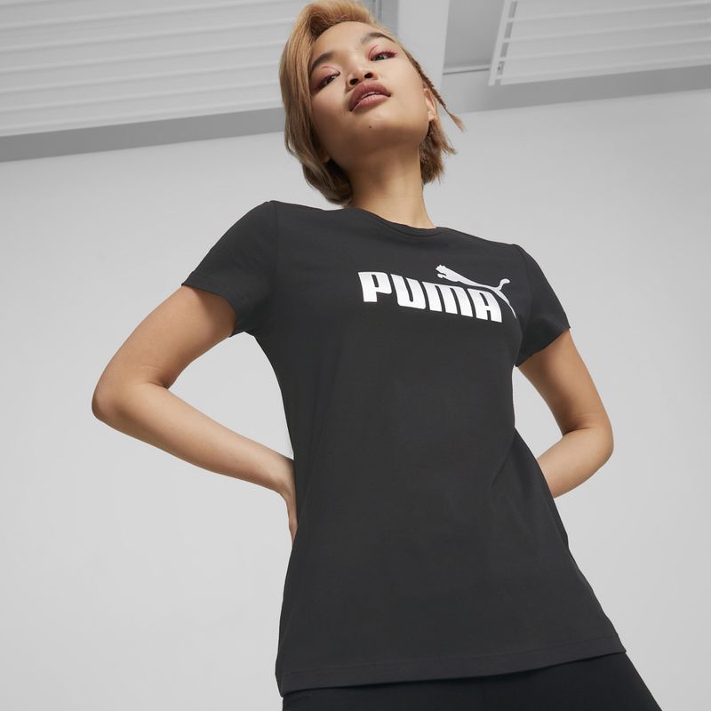 Koszulka damska PUMA ESS+ Metallic Logo Tee puma black/silver metallic 3