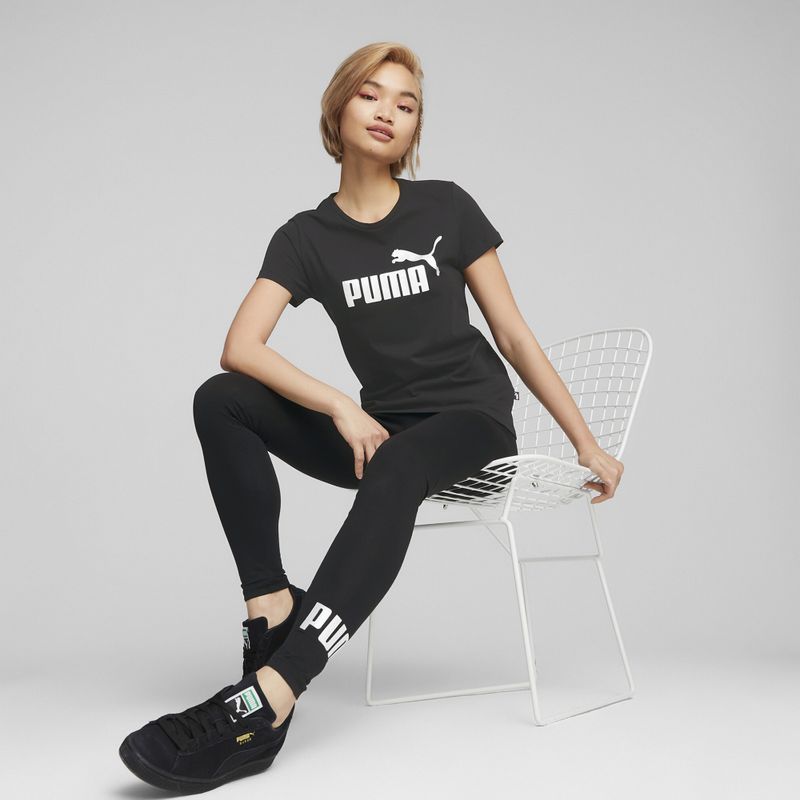 Koszulka damska PUMA ESS+ Metallic Logo Tee puma black/silver metallic 7