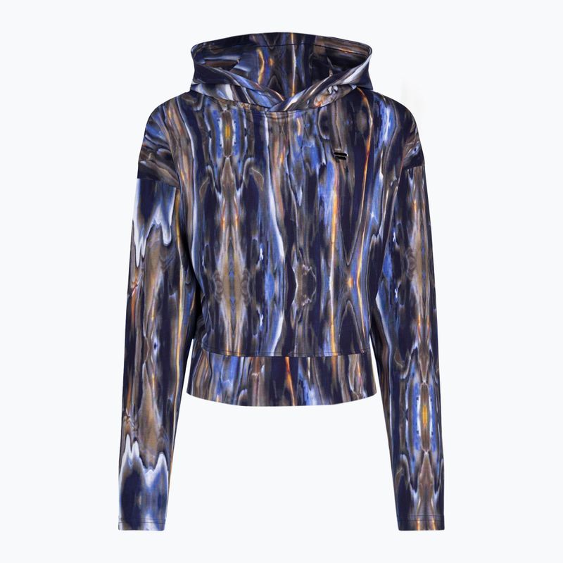 Bluza damska FILA Ceyrat AOP Cropped Hoody blue melting aop