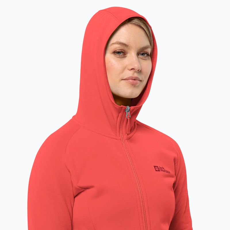 Bluza damska Jack Wolfskin Baiselberg Hooded FZ vibrant red 3
