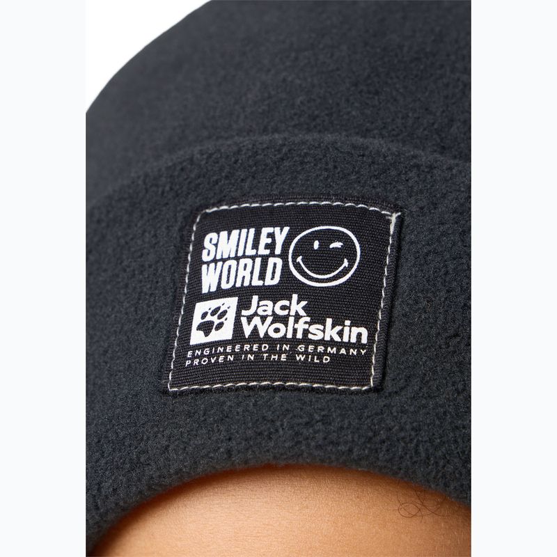 Czapka zimowa dziecięca Jack Wolfskin Rib Smileyworld Teen granite black 4