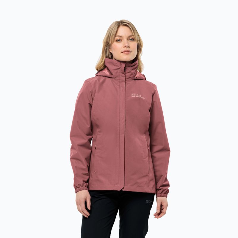 Kurtka przeciwdeszczowa damska Jack Wolfskin Stormy Point 2L red ochre