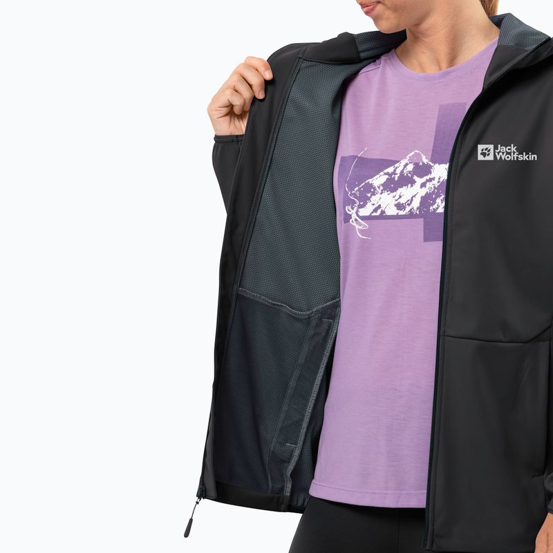 Kurtka softshell damska Jack Wolfskin Feldberg Hoody black 5