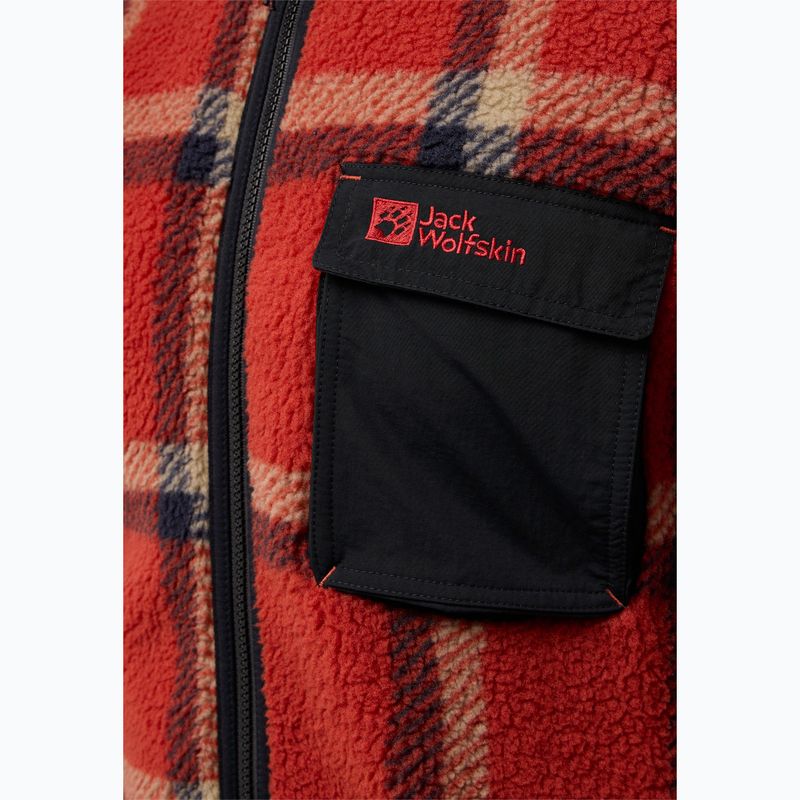 Bluza polarowa męska Jack Wolfskin Felslicht Check intense rust 4