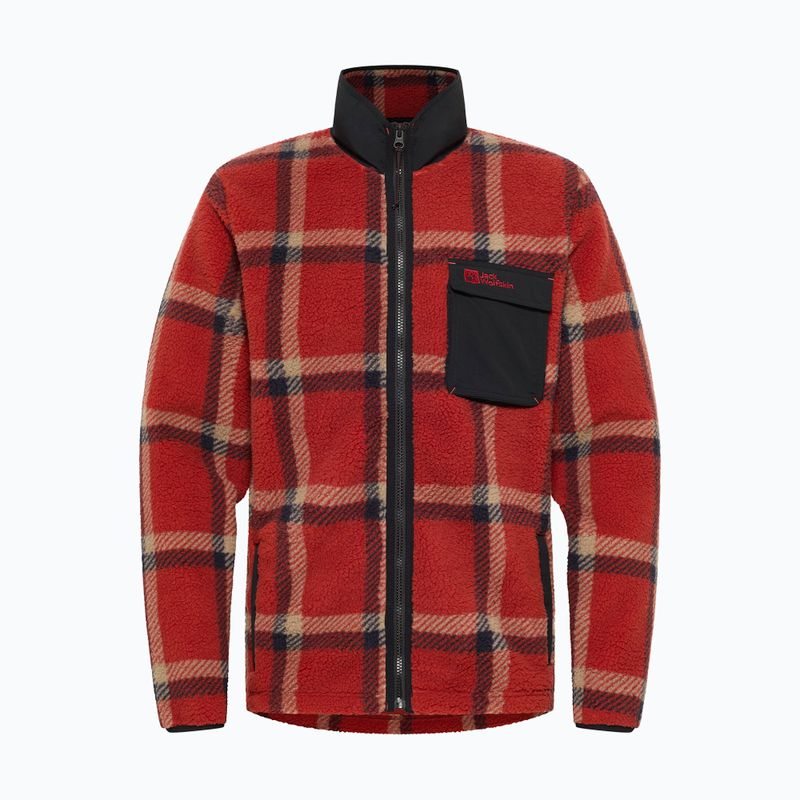 Bluza polarowa męska Jack Wolfskin Felslicht Check intense rust 6