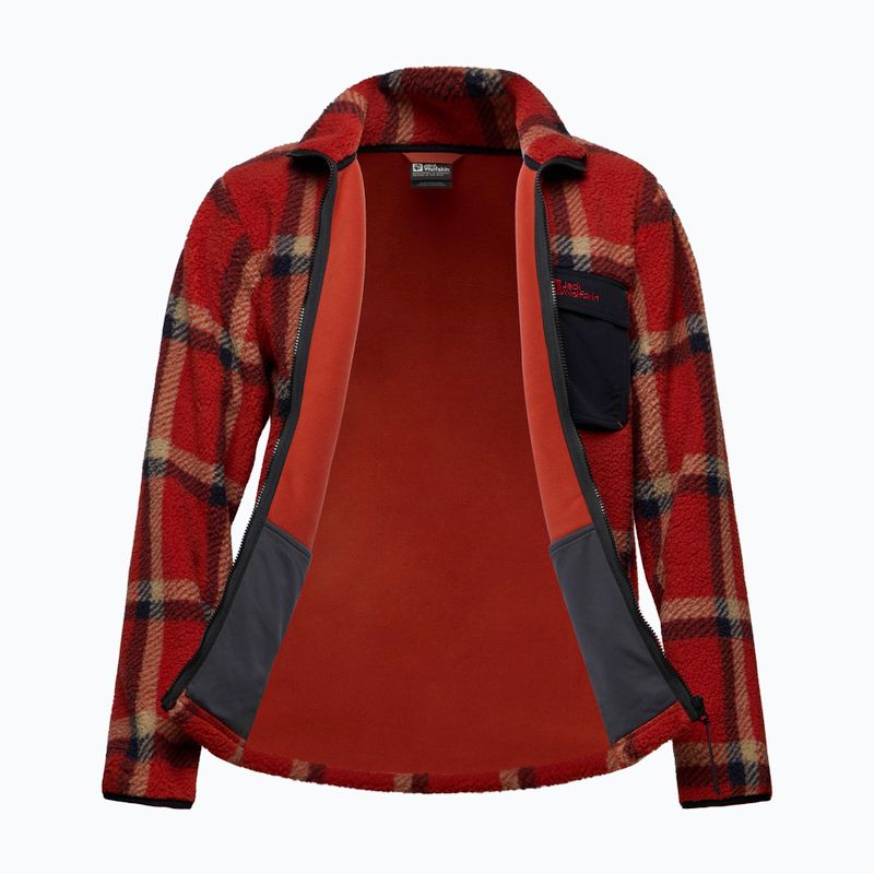 Bluza polarowa męska Jack Wolfskin Felslicht Check intense rust 8