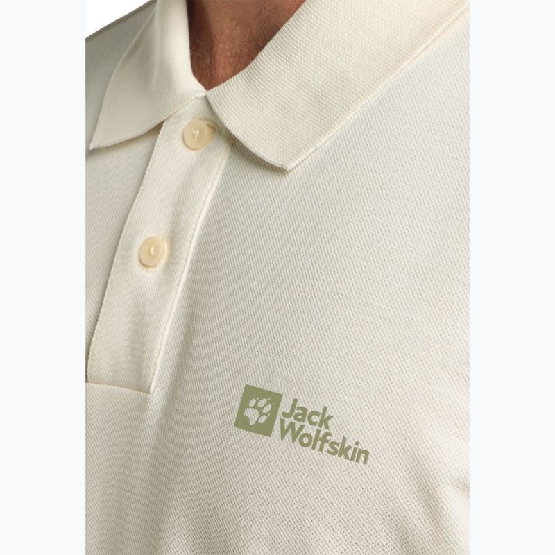 Koszulka polo męska Jack Wolfskin Essential cotton white 5