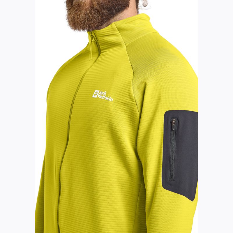 Bluza trekkingowa męska Jack Wolfskin Prelight Full Zip chartreuse 4