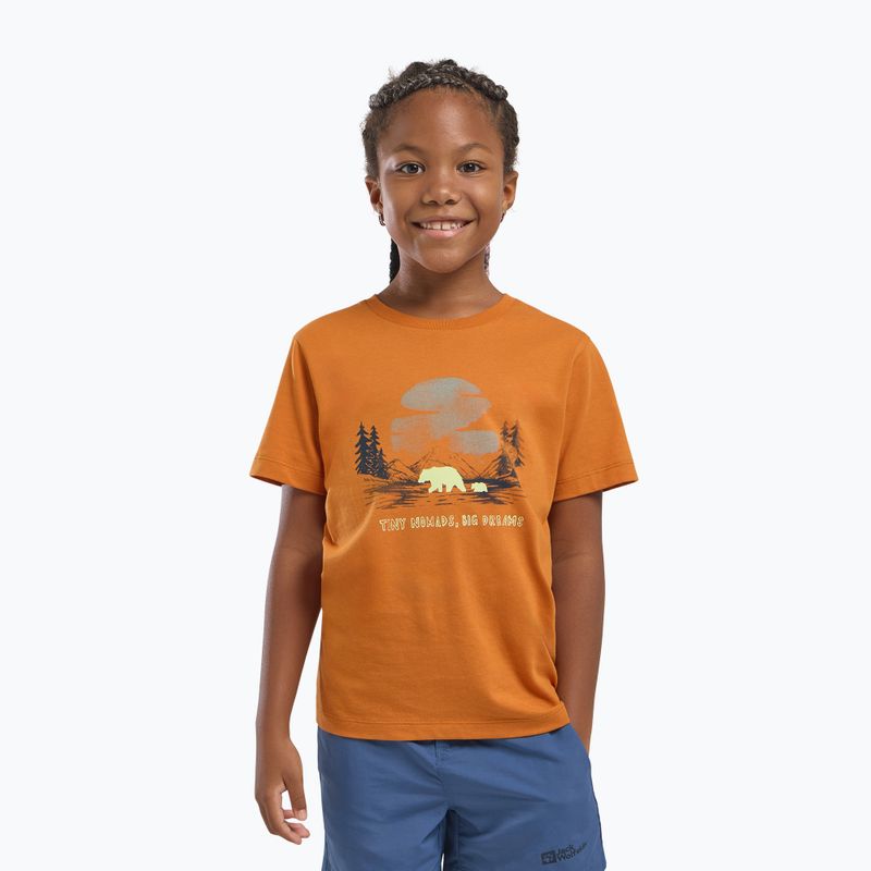 Koszulka dziecięca Jack Wolfskin Graphic Cotton T print soft amber 5