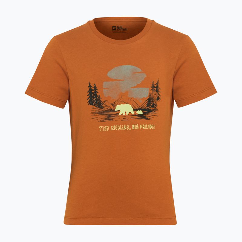 Koszulka dziecięca Jack Wolfskin Graphic Cotton T print soft amber 7