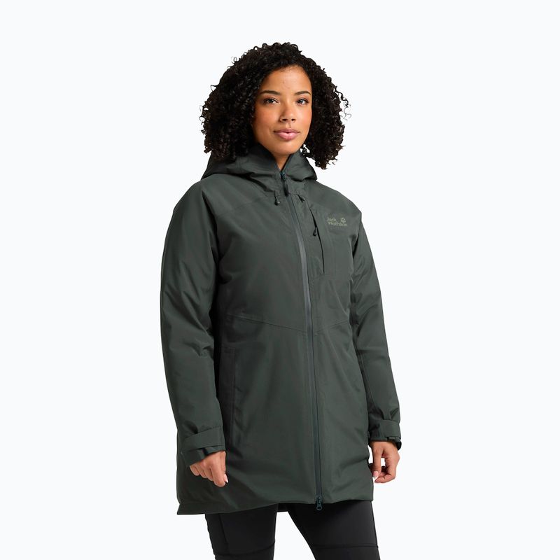 Kurtka puchowa damska Jack Wolfskin Icecape 2L Down Ins Rds slate green