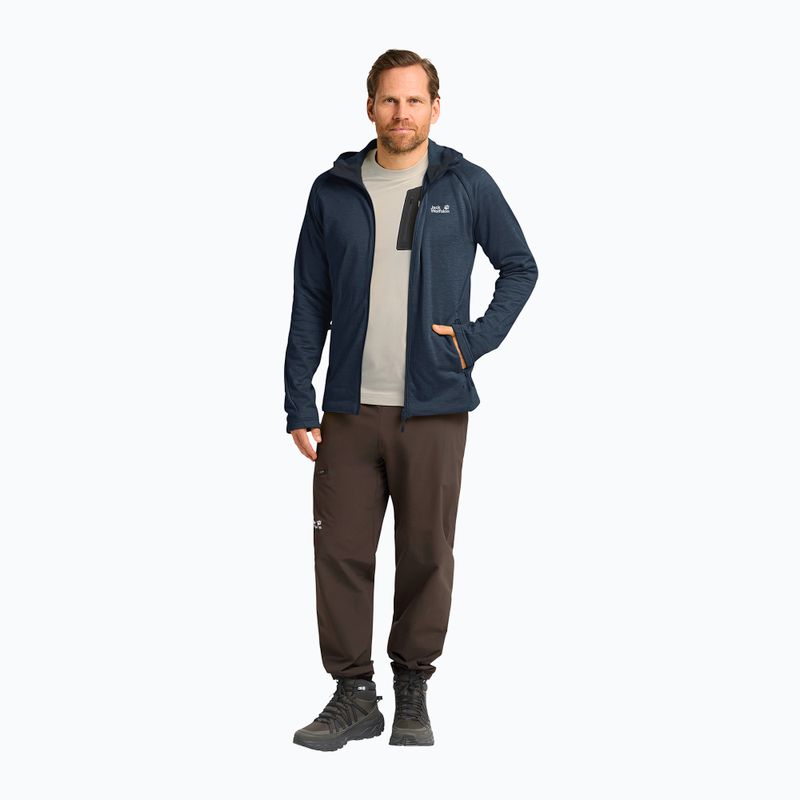 Bluza trekkingowa męska Jack Wolfskin Peak District Hooded Full Zip midnight sky 2