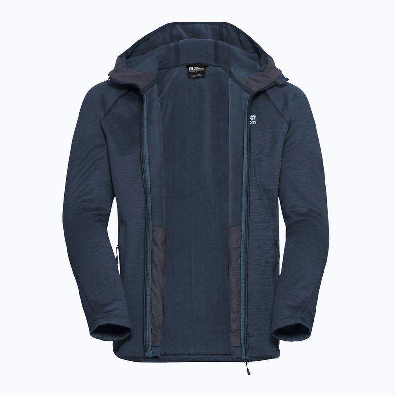 Bluza trekkingowa męska Jack Wolfskin Peak District Hooded Full Zip midnight sky 9