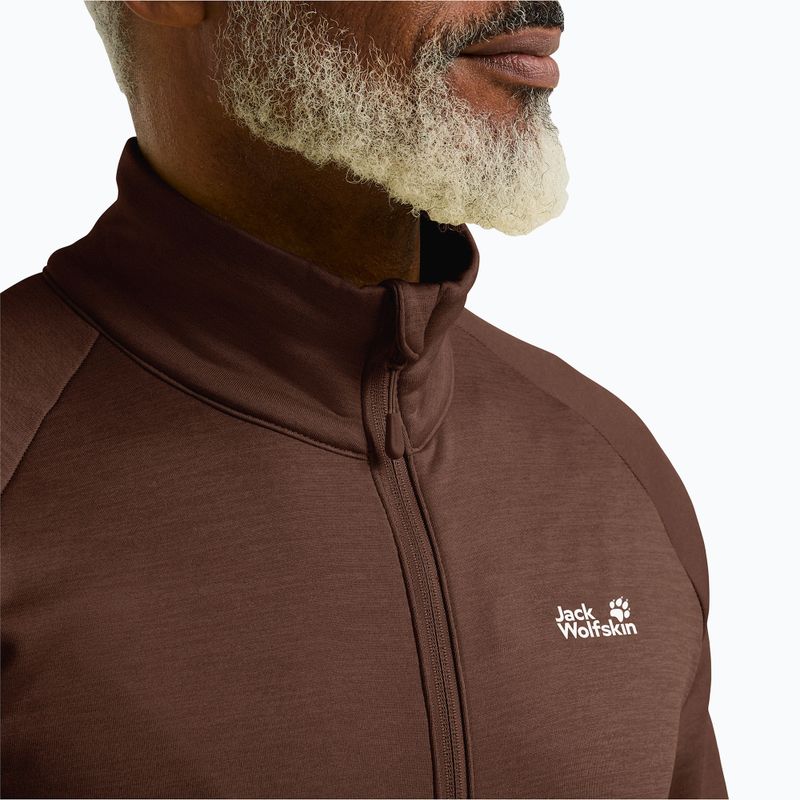 Bluza trekkingowa męska Jack Wolfskin Peak District Full Ziphot choc 4