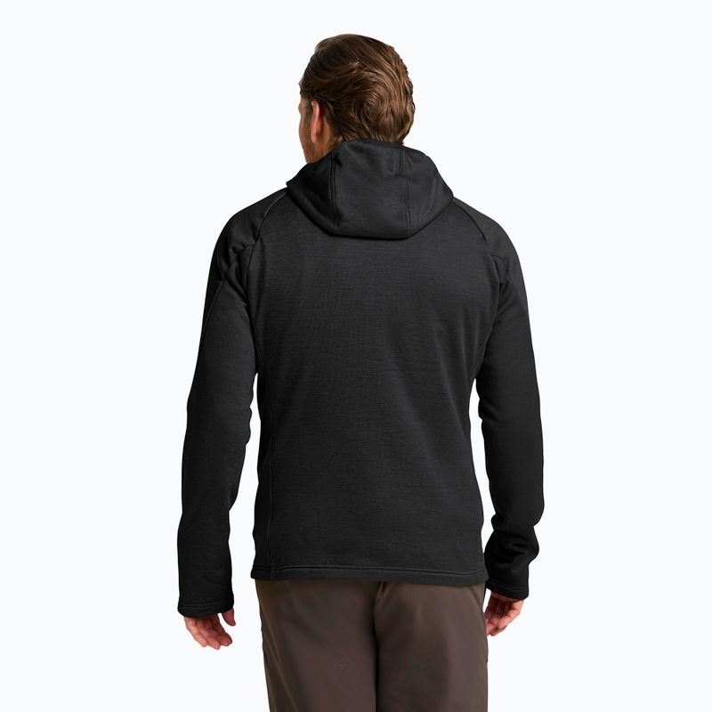 Bluza trekkingowa męska Jack Wolfskin Peak District Hooded Full Zip black 3
