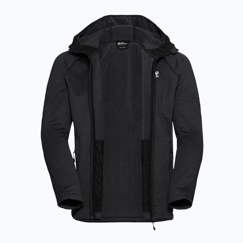 Bluza trekkingowa męska Jack Wolfskin Peak District Hooded Full Zip black 9