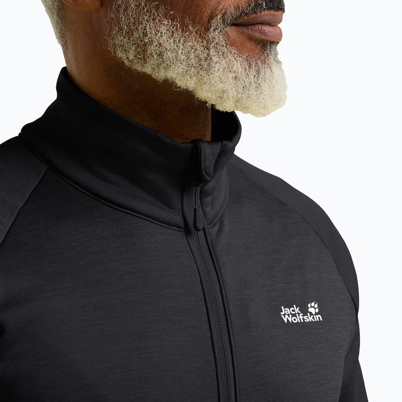 Bluza trekkingowa męska Jack Wolfskin Peak District Full Zip black 4