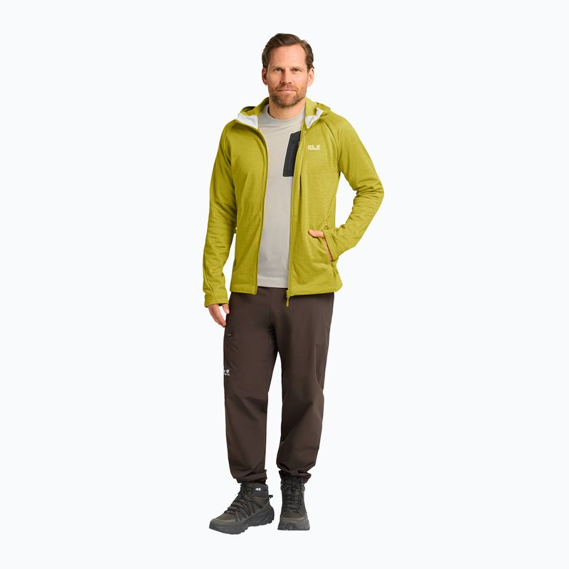 Bluza trekkingowa męska Jack Wolfskin Peak District Hooded Full Zip chartreuse 2