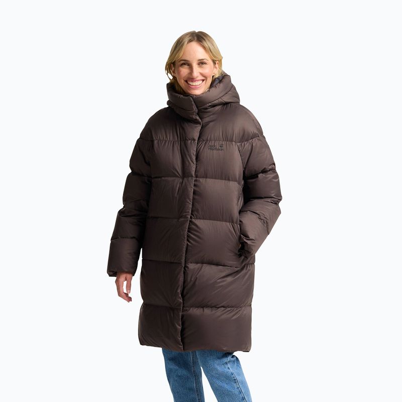 Płaszcz puchowy damski Jack Wolfskin Icy Hill Coat Rds peat