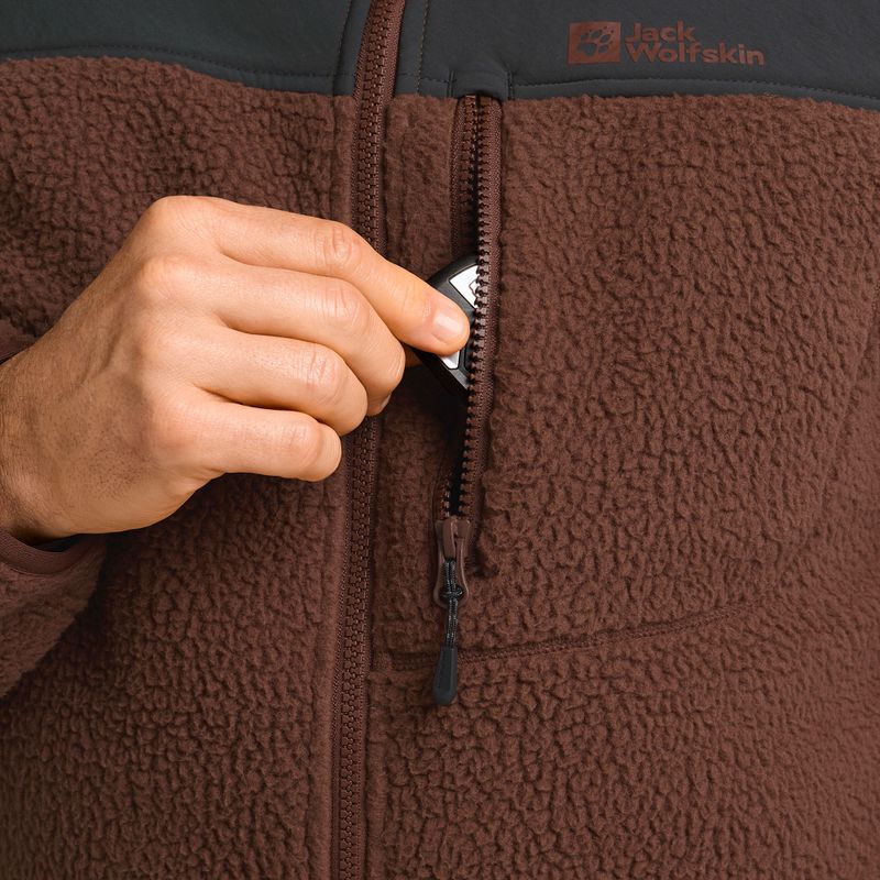 Bluza polarowa męska Jack Wolfskin Kammweg Pile Fz hot choc 5
