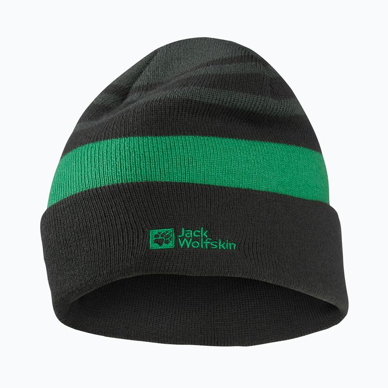 Czapka zimowa dziecięca Jack Wolfskin Stripy Knit slate green/mystic