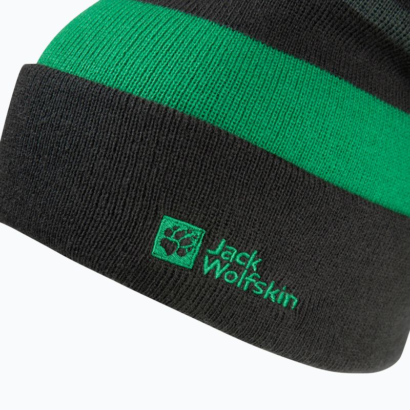 Czapka zimowa dziecięca Jack Wolfskin Stripy Knit slate green/mystic 3