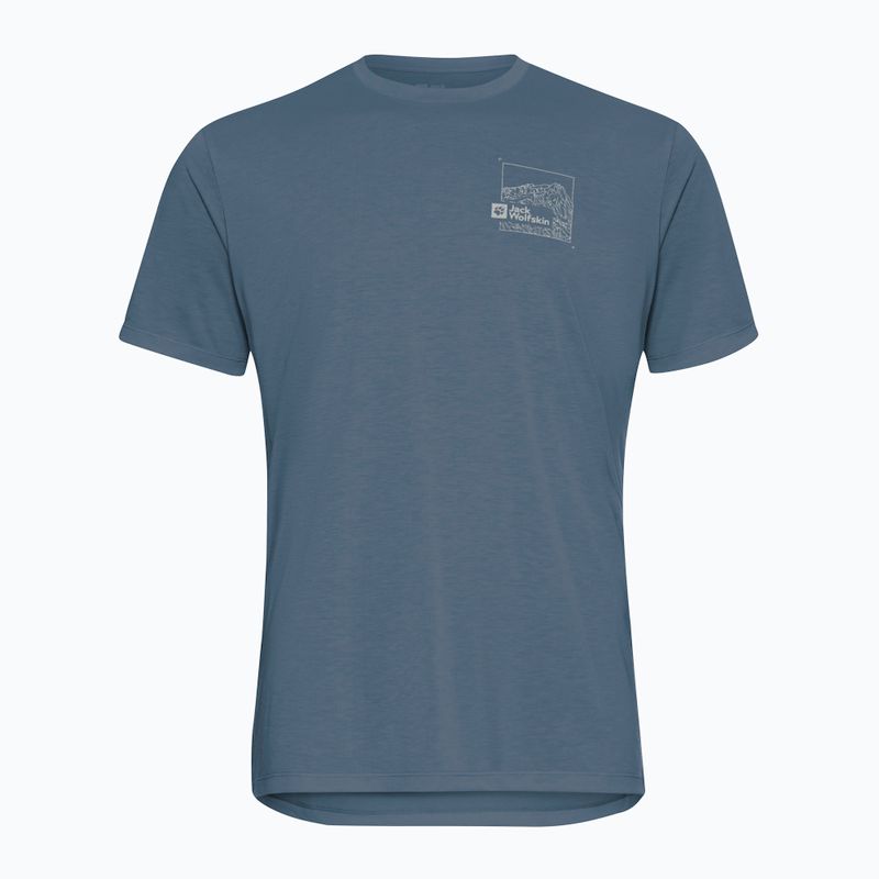 Koszulka męska Jack Wolfskin Vonnan Graphic peak trail midnight sky 6