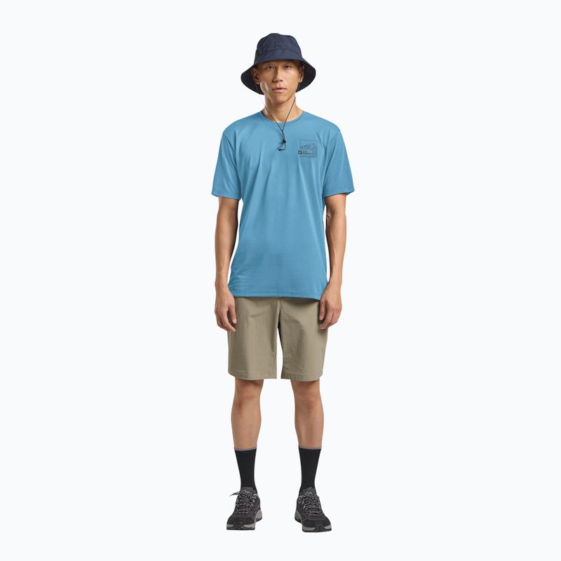Koszulka męska Jack Wolfskin Vonnan Graphic peak trail sky blue 2