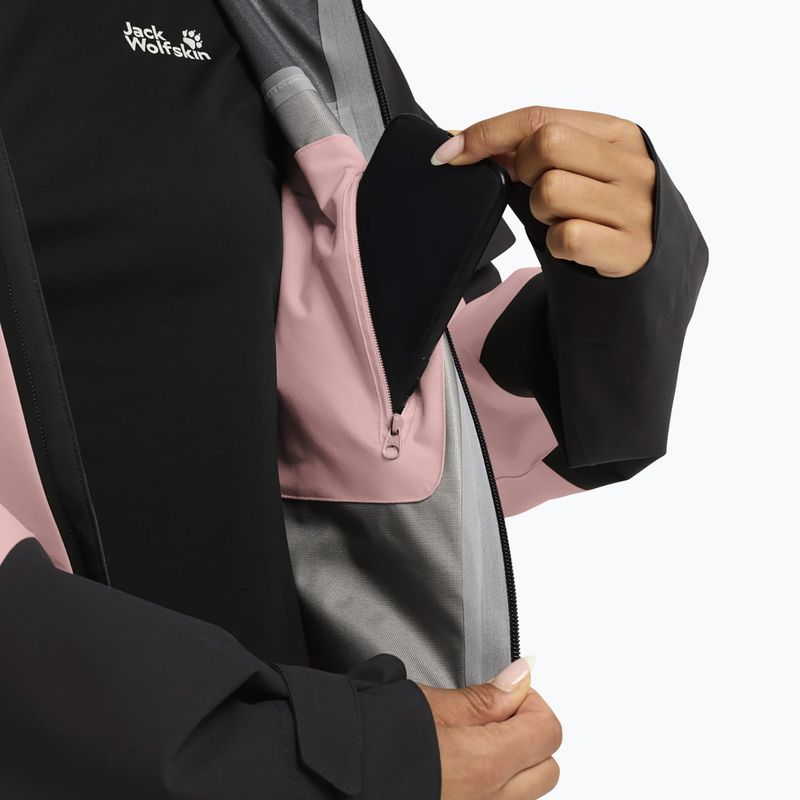 Kurtka przeciwdeszczowa damska Jack Wolfskin Rockpaw 3L rosegarden 6