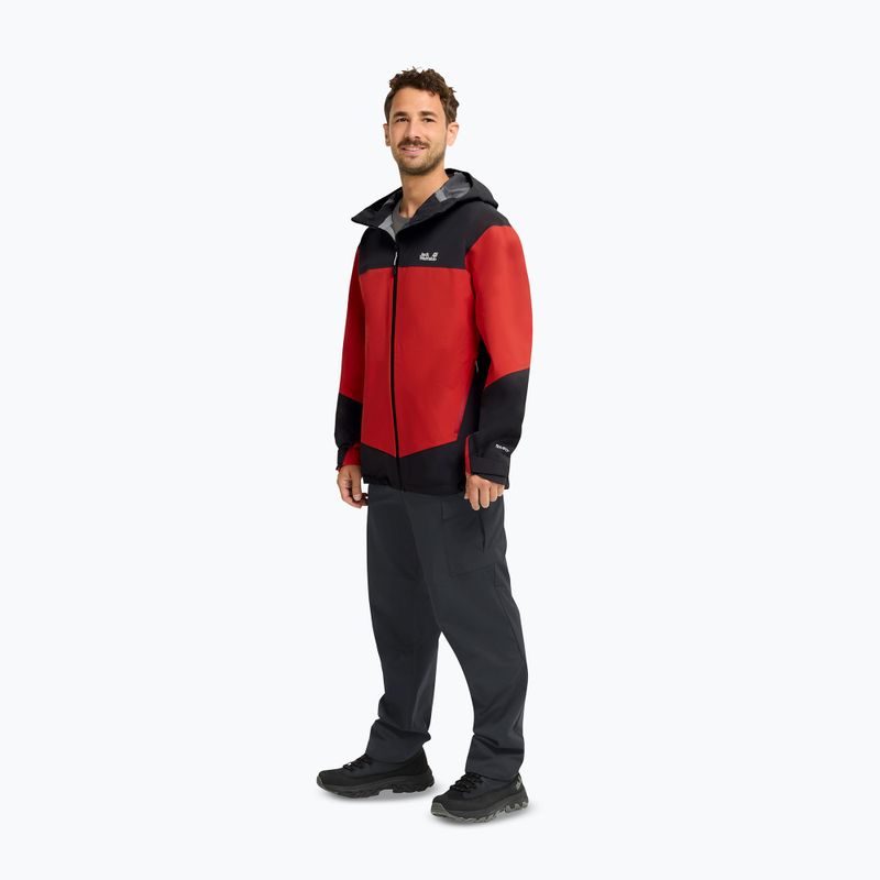 Kurtka przeciwdeszczowa męska Jack Wolfskin Rockpaw 3L siren red 2
