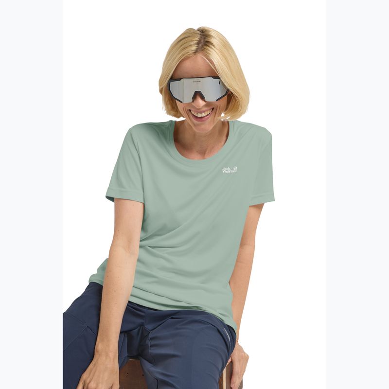 Koszulka trekkingowa damska Jack Wolfskin Tech T green zinnia 4