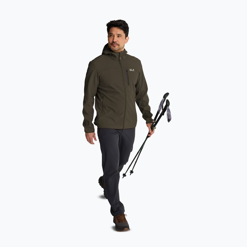 Kurtka przeciwwiatrowa męska Jack Wolfskin Wild Winds Hooded obsidian moss 2