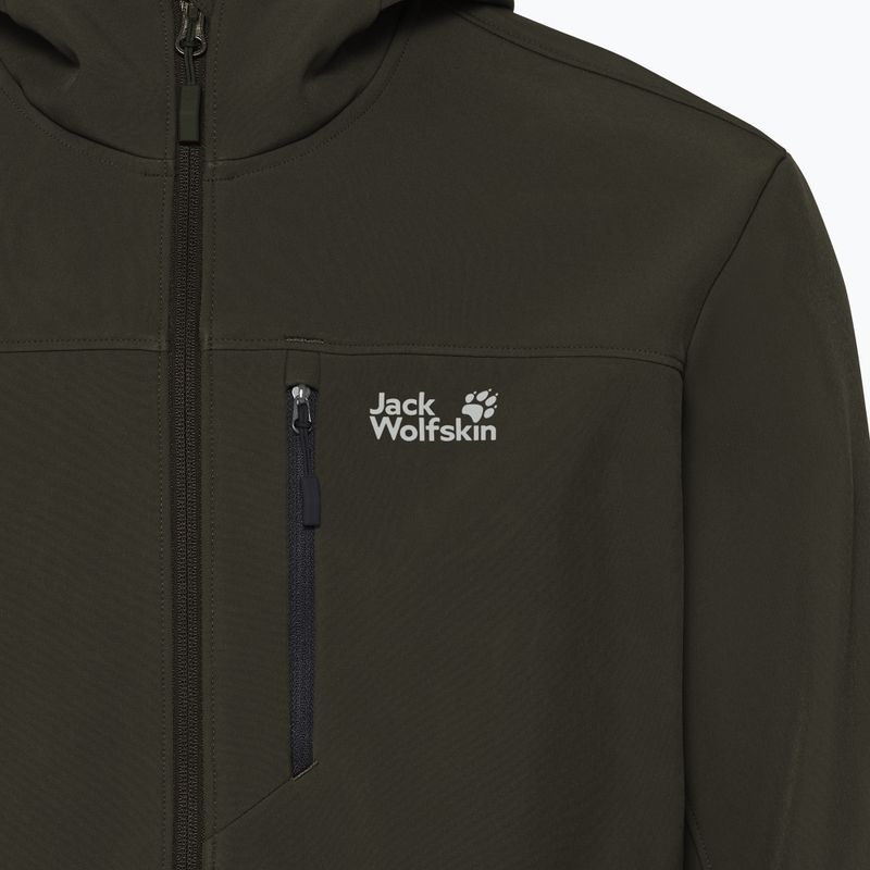 Kurtka przeciwwiatrowa męska Jack Wolfskin Wild Winds Hooded obsidian moss 6
