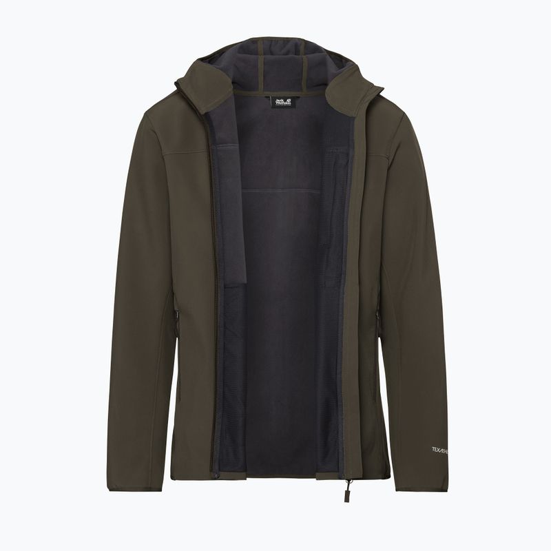 Kurtka przeciwwiatrowa męska Jack Wolfskin Wild Winds Hooded obsidian moss 9