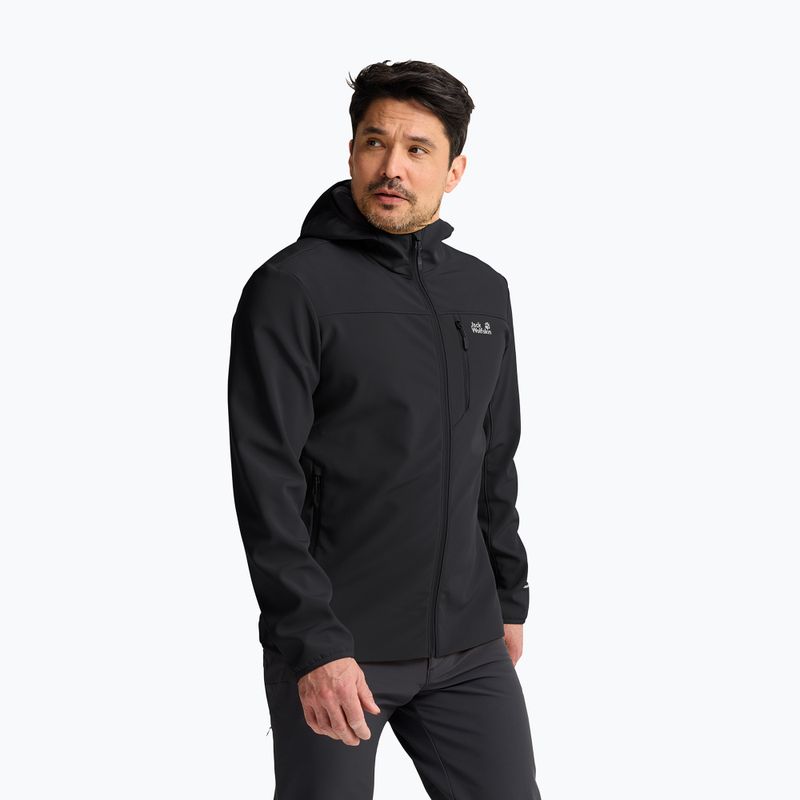 Kurtka przeciwwiatrowa męska Jack Wolfskin Wild Winds Hooded black
