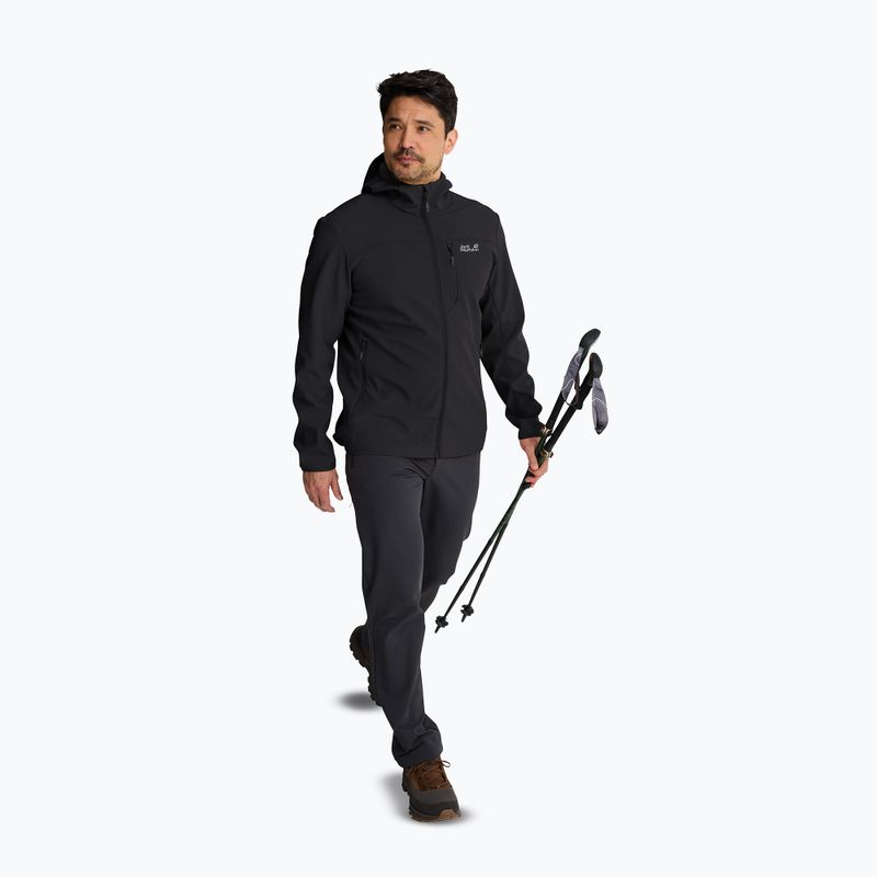 Kurtka przeciwwiatrowa męska Jack Wolfskin Wild Winds Hooded black 3