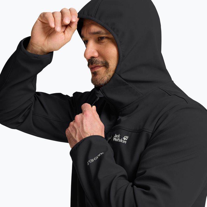 Kurtka przeciwwiatrowa męska Jack Wolfskin Wild Winds Hooded black 4