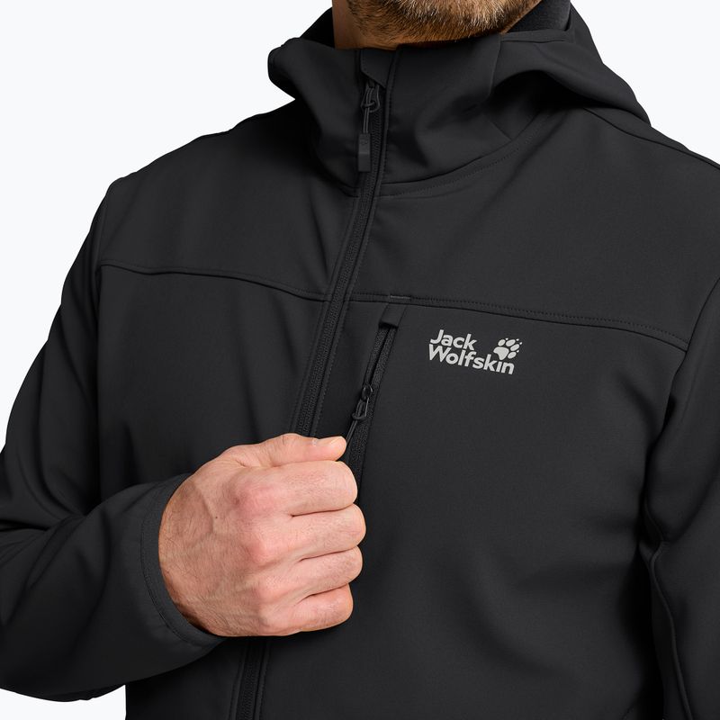 Kurtka przeciwwiatrowa męska Jack Wolfskin Wild Winds Hooded black 5