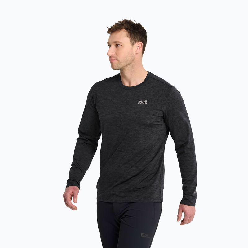 Longsleeve trekkingowy męski Jack Wolfskin Trail black